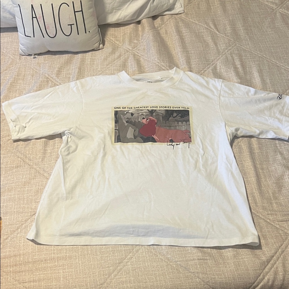 Disney white Tee with Black Script